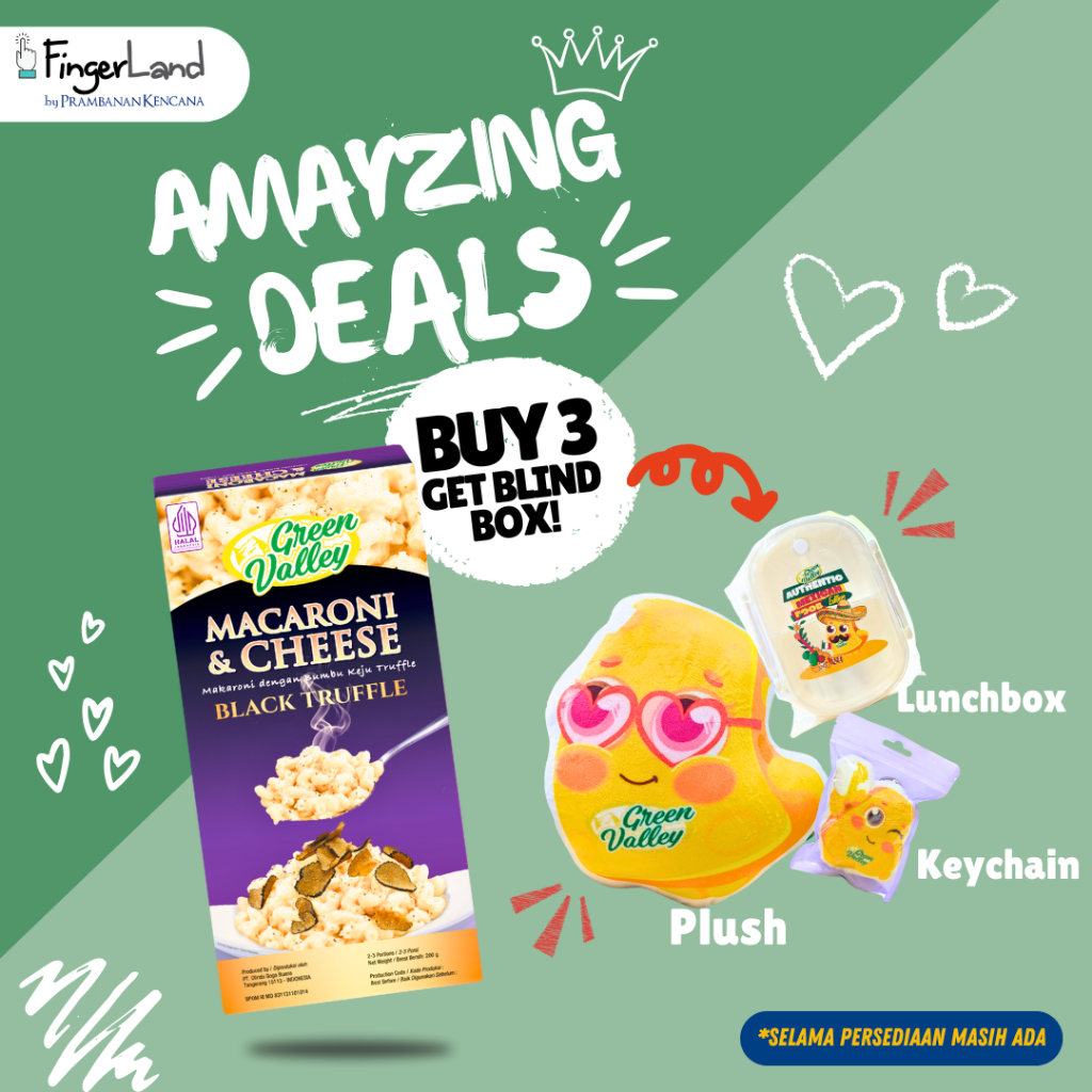

aMAYzing Deals Buy 3 Green Valley Macaroni & Cheese Black Truffle Get 1 Mystery Box