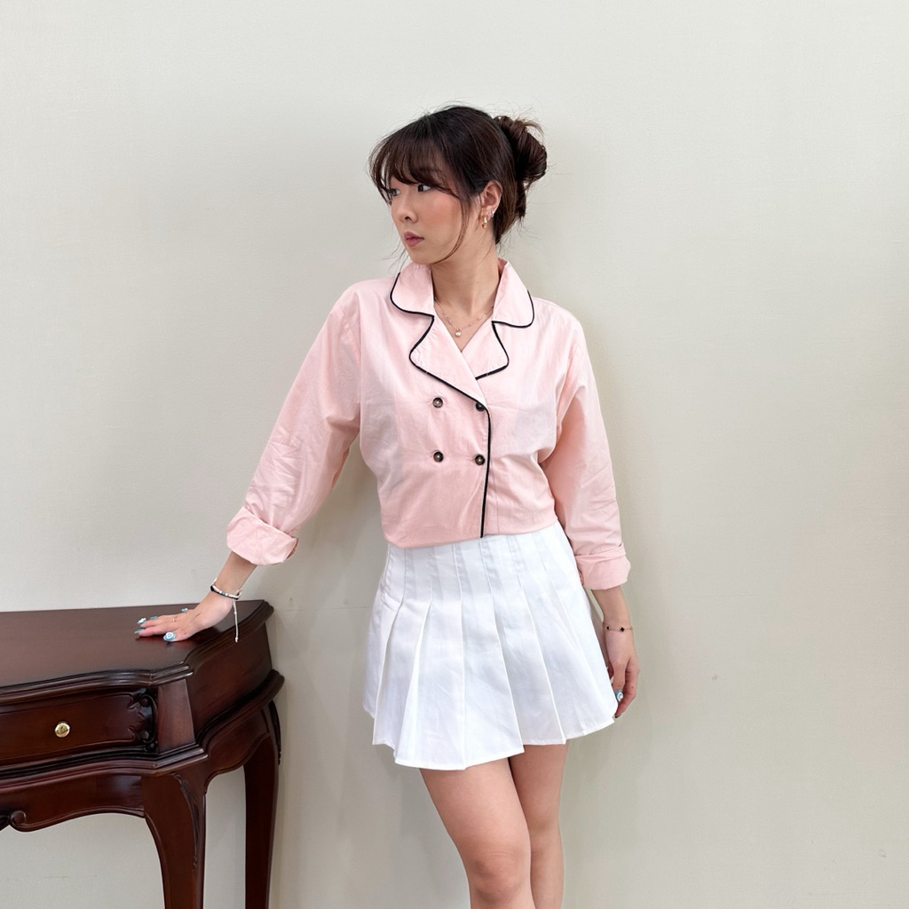 AVE - Ziva Blazer Catoon Crop | Atasan Blazer Crop Wanita Lengan Panjang