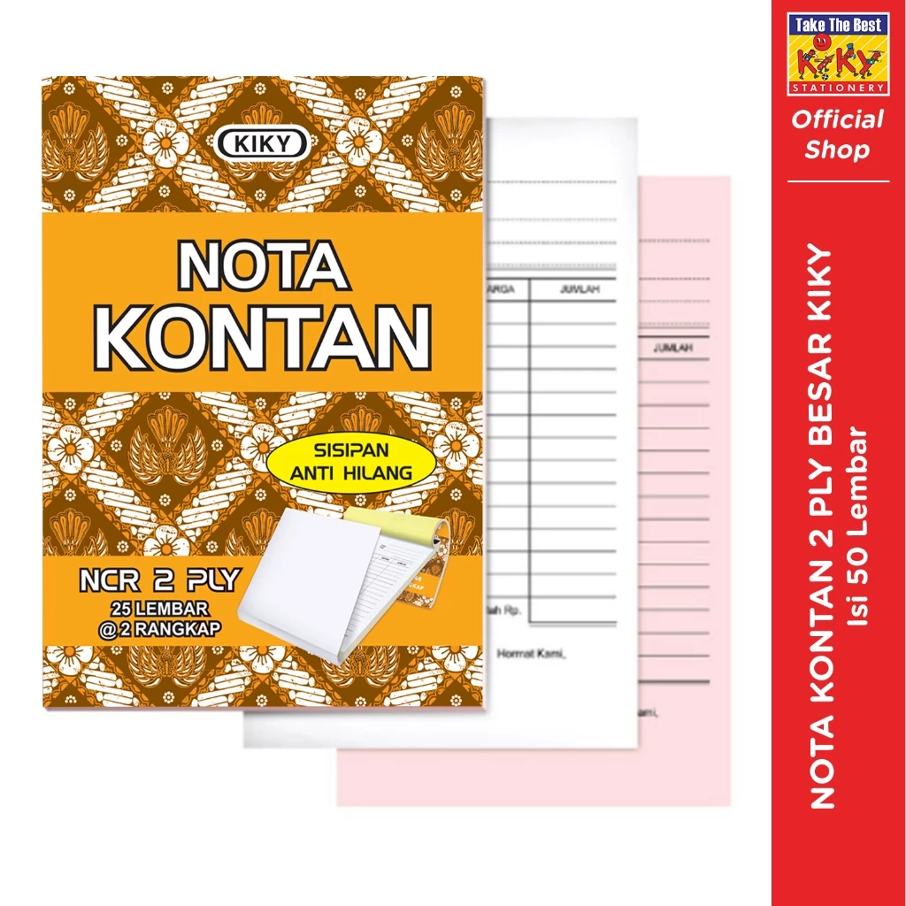 

KIKY Nota Kontan 2 Ply Besar (Uk. 16 x 21 cm) - 1 Buku