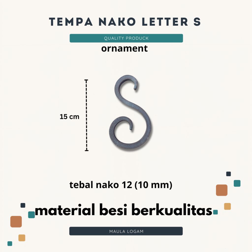 Nako letter S ornamen pagar