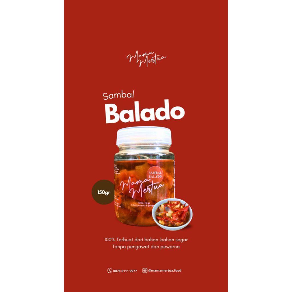 

MAMA MERTUA FOOD - SAMBAL BALADO UKURAN 150gram