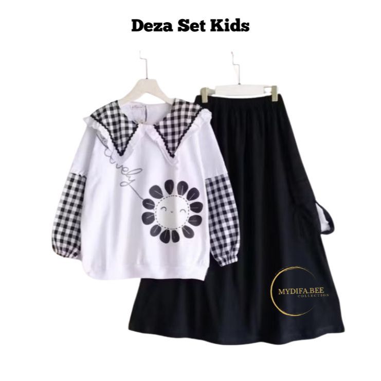 Setcelan Anakk Umur 2 4 7Th Onset Anak Tunik Oneset Lebaran 2026 Baju Hijab Set Kids Stelan Perempua