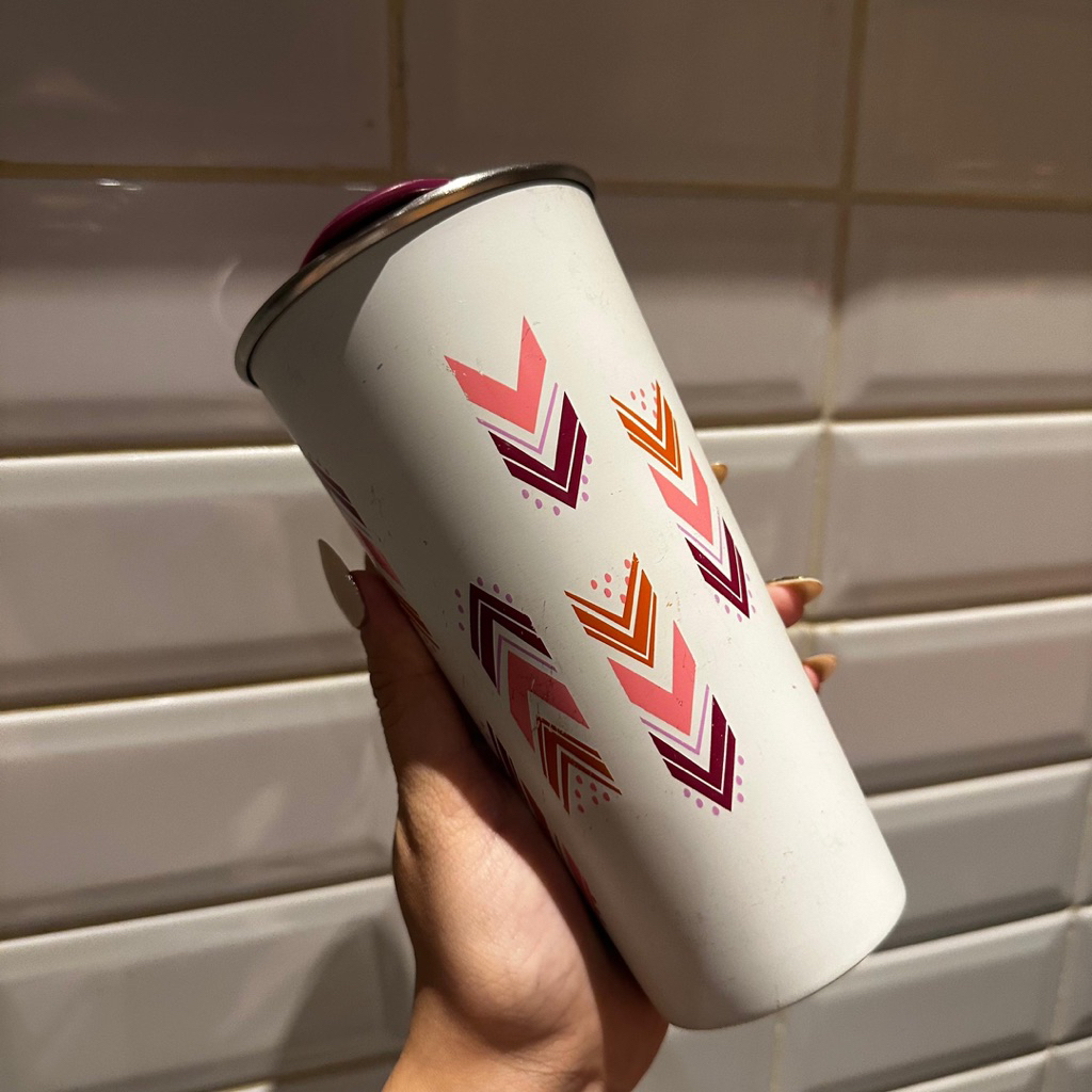 Preloved Tumbler Mug Starbucks Purple Arrows Stainless Steel Original Starbucks