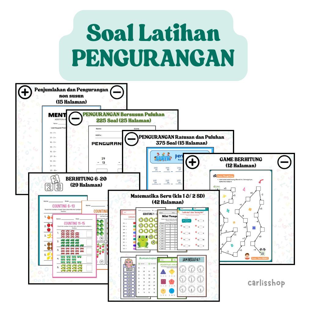 

Soal Latihan Matematika Pengurangan Lembar Kerja Pengurangan Worksheet Perkalian TK - SD Latihan Soal Pengurangan A5 80gsm A4 80gsm