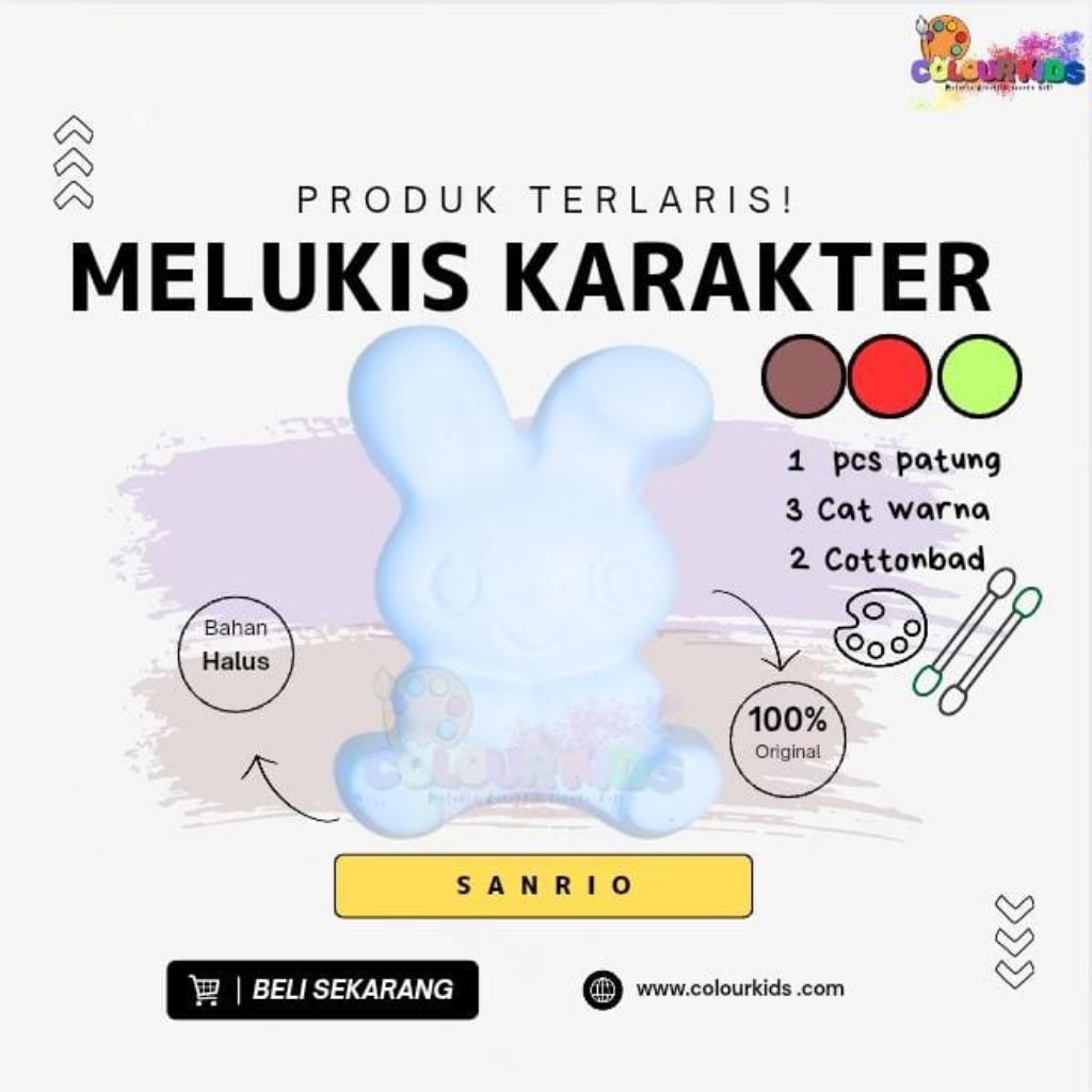 

Colourkids mewarnai Gypsum Karakter DIY seru sanrio