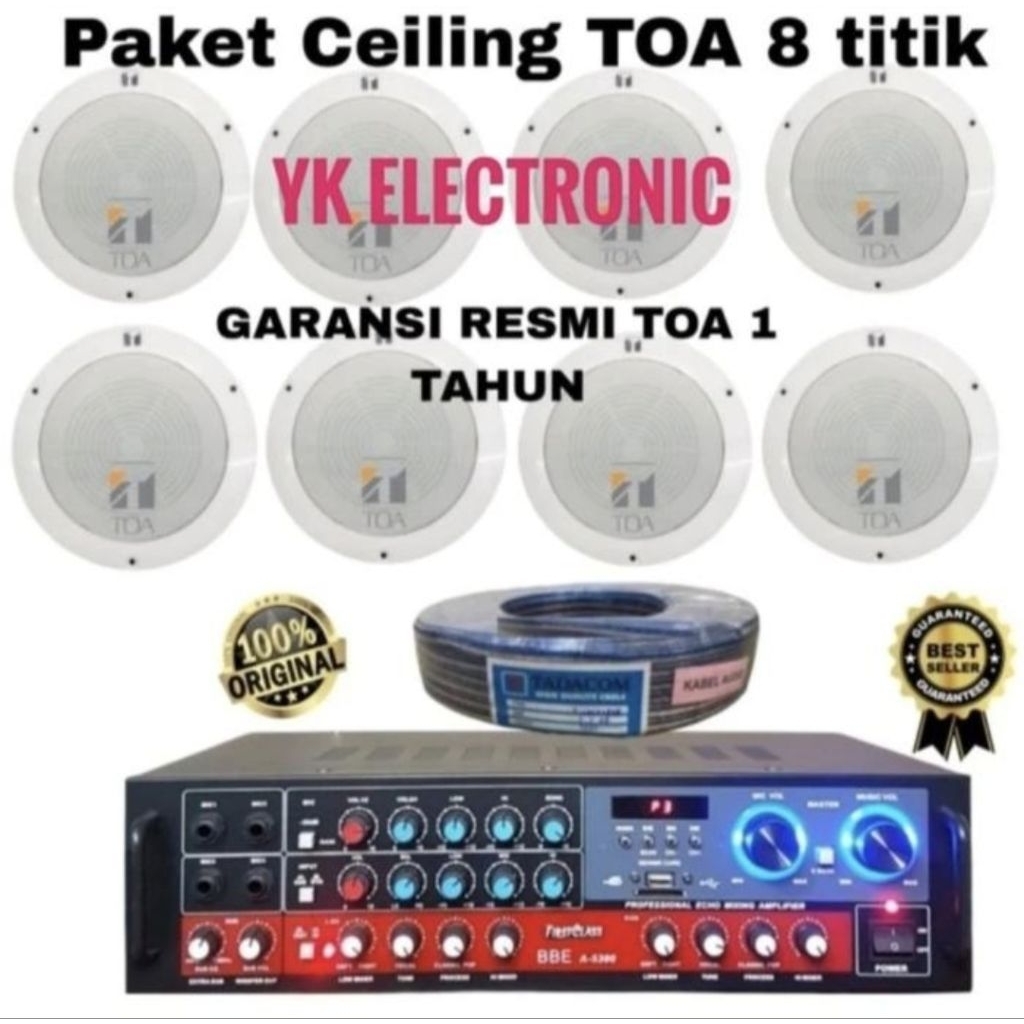 paket speaker plafon toa 8 unit ceiling speaker toa bluetooth
