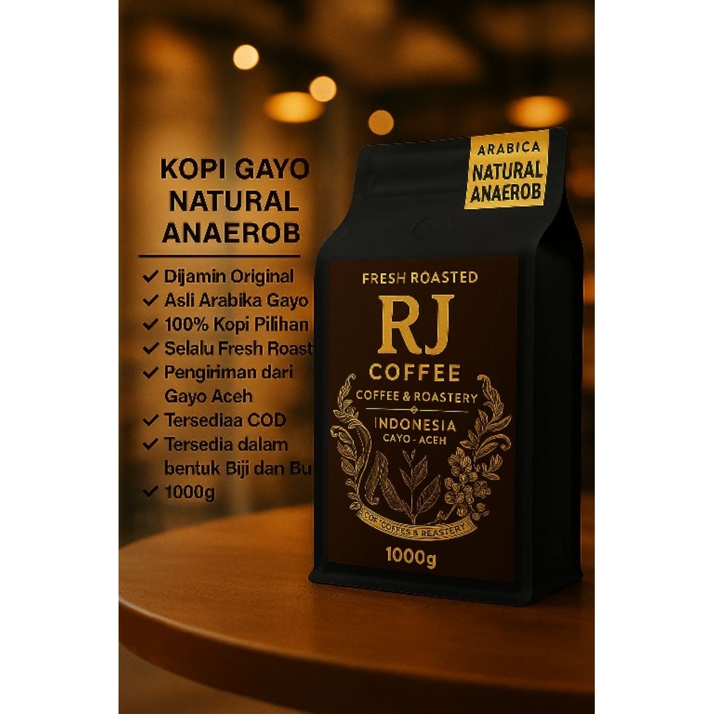 

KOPI Arabika Gayo -- NATURAL ANAEROB proses 100% asli Bubuk biji rosteang Bean - RJ Coffee