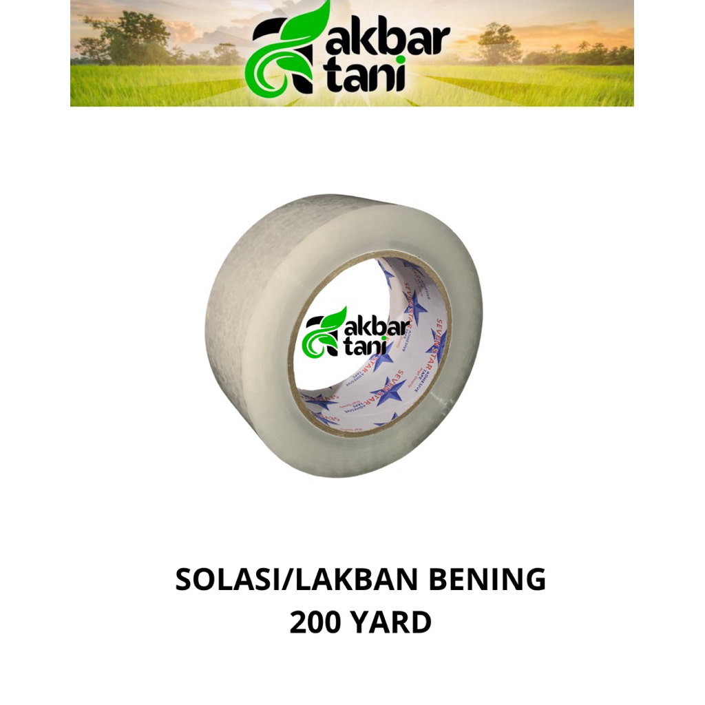 

solasi bening 200 yard lakban packing seven star 100% rekat