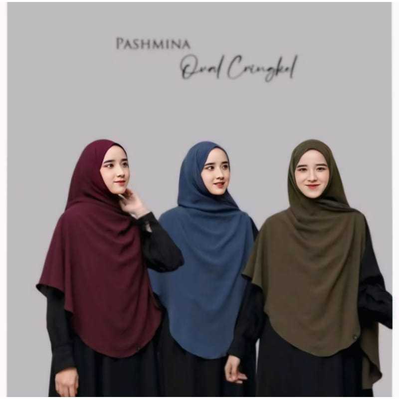Jilbab Pashmina Curve Oval XL Crinkle Airflow / Pashmina Jumbo