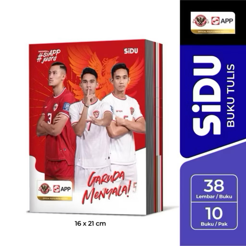 

SIDU l Buku Tulis 38 Lembar Motif Timnas 1 Pak Isi 10 Buku