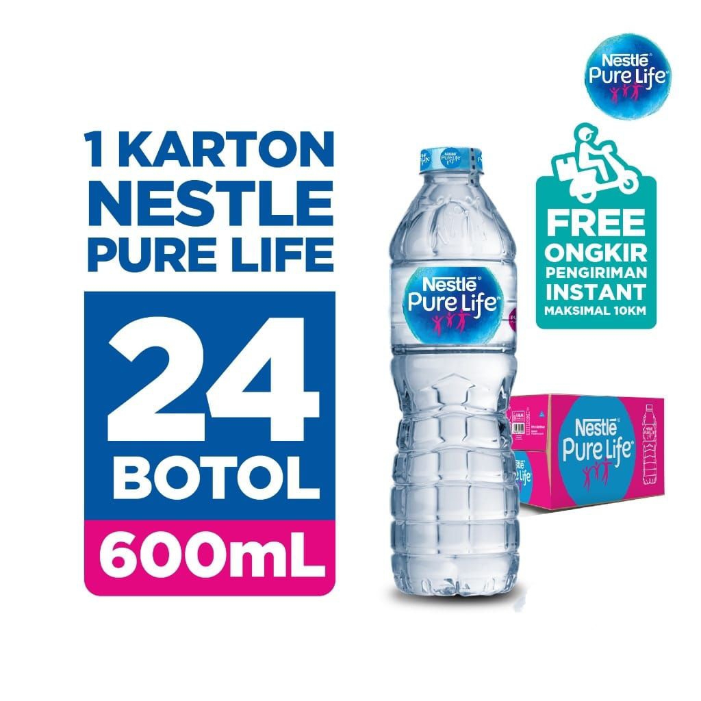 

Nestle Pure Live 600ml Air Minum Kemasan Botol Nestle 1 Dus isi 24 Botol