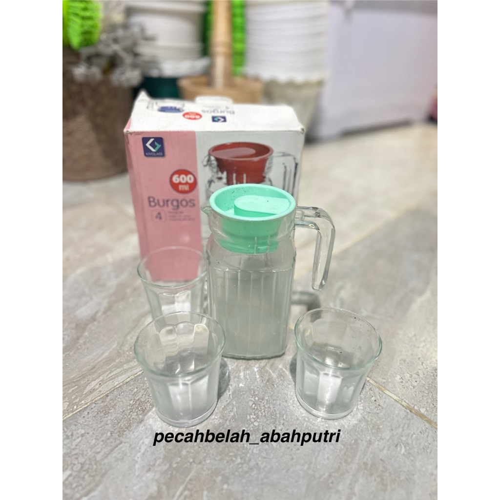 1 set eskan kaca+3cangkir