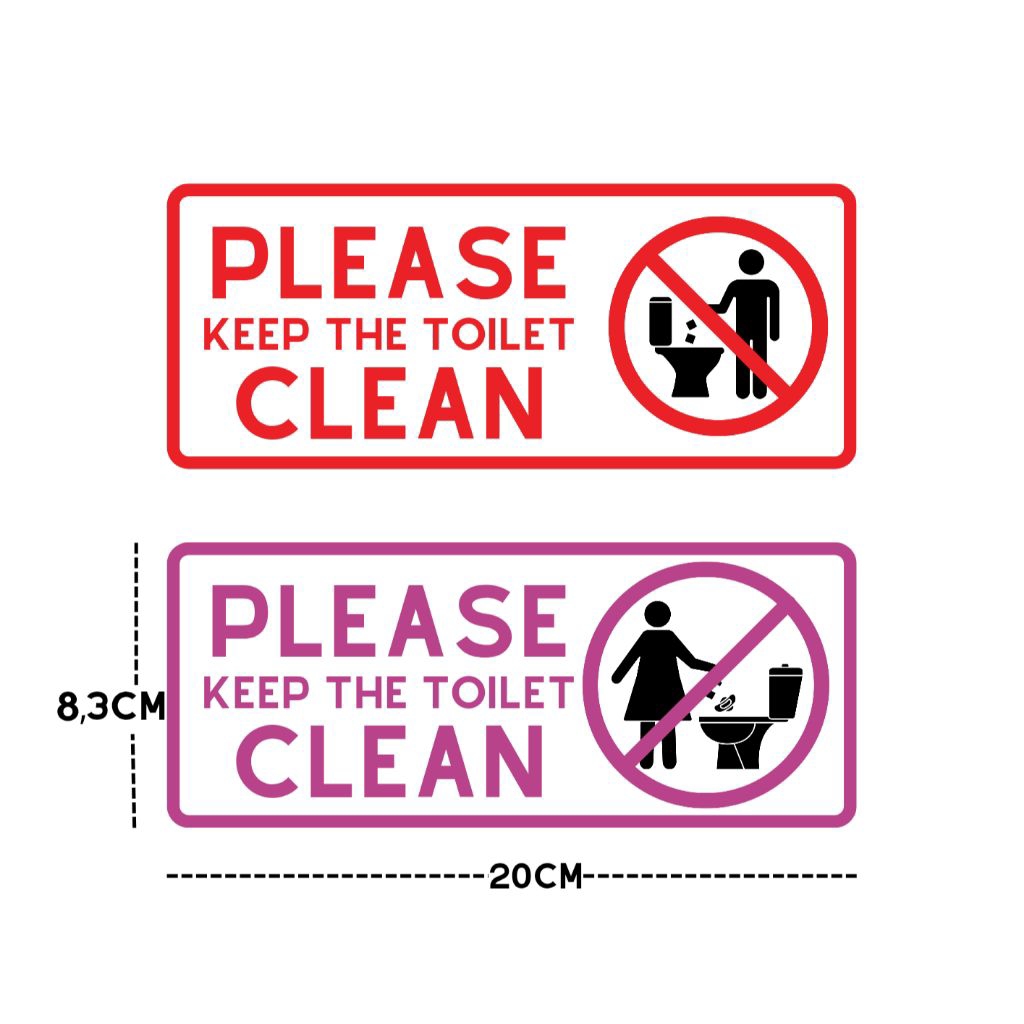 Stiker Toilet Clean / Stiker Jaga Kebersihan Toilet