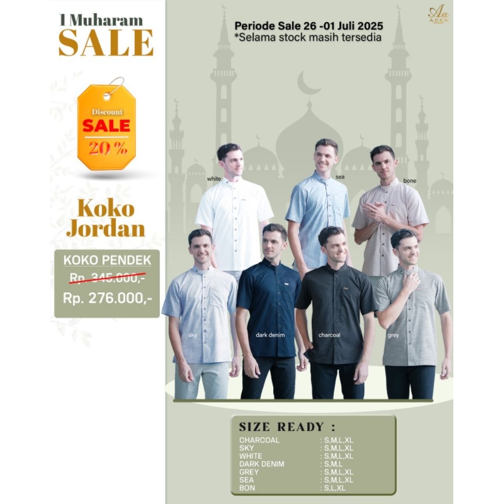 KOKO JORDAN BY ADEN HIJAB KOKO PANJANG PENDEK ADEN DISTRIBUTOR