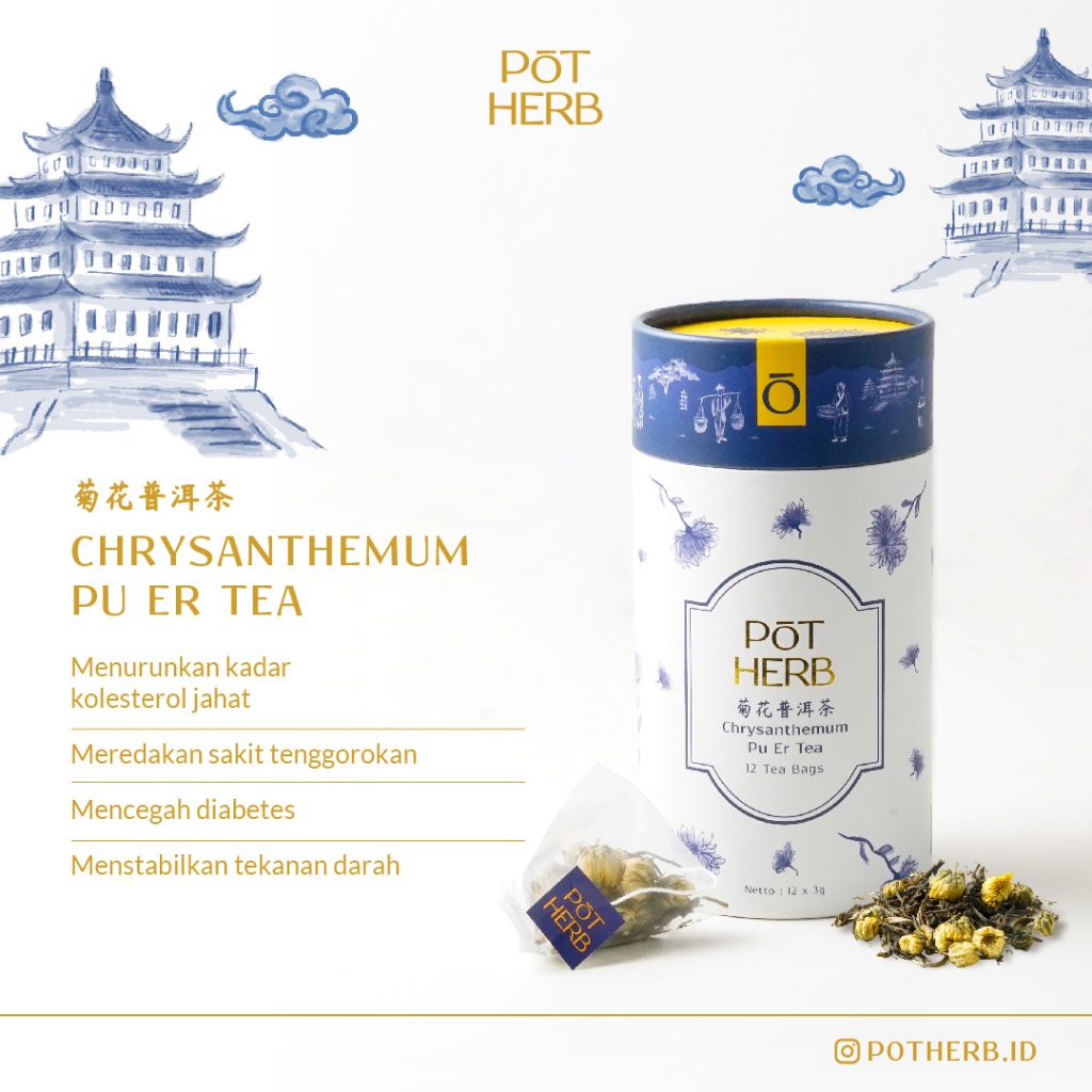 

[POTHERB] CHRYSANTHEMUM PU ER TEA - [isi 12 x 3gr] [T03-CP]