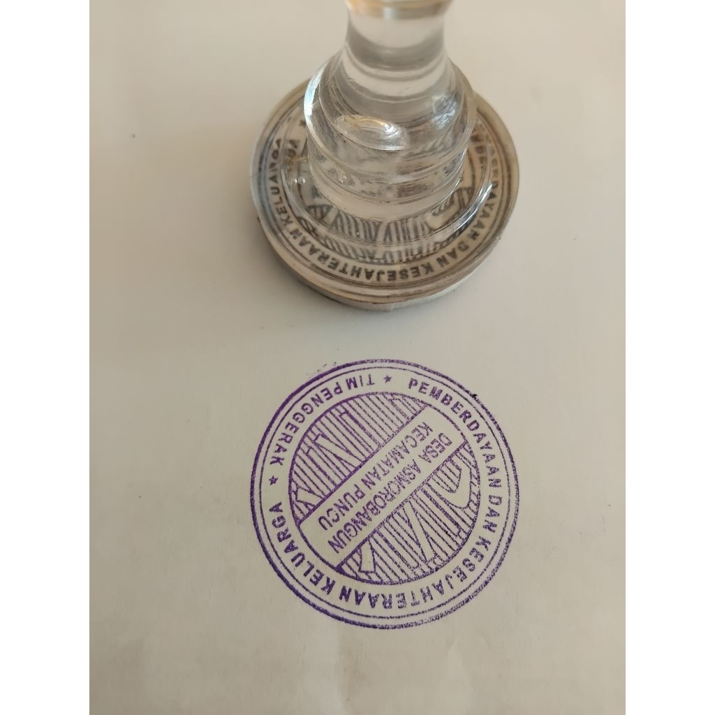 

stempel gagang bening atau mika