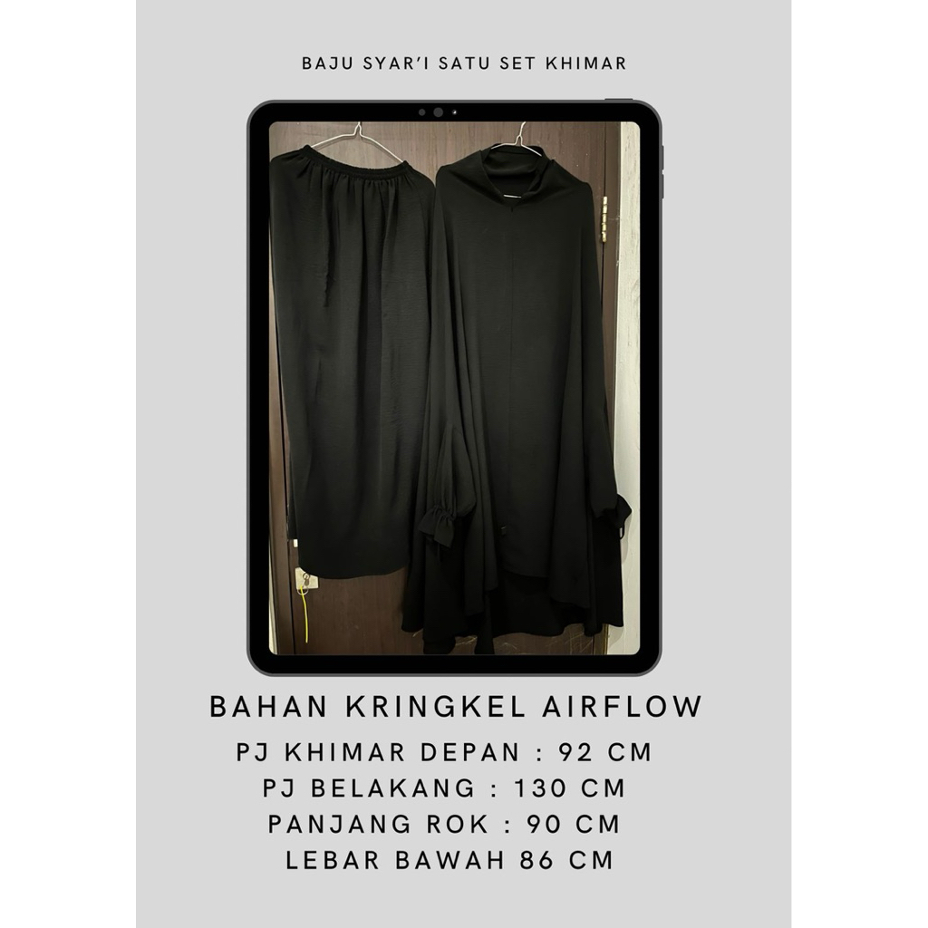 PRELOVED GAMIS JETBLACK HI SAFIYA DITSY LOCAL.ID CRINCLE AIR FLOW JERSEY ROK PLISKET KHALEWALE DASTA