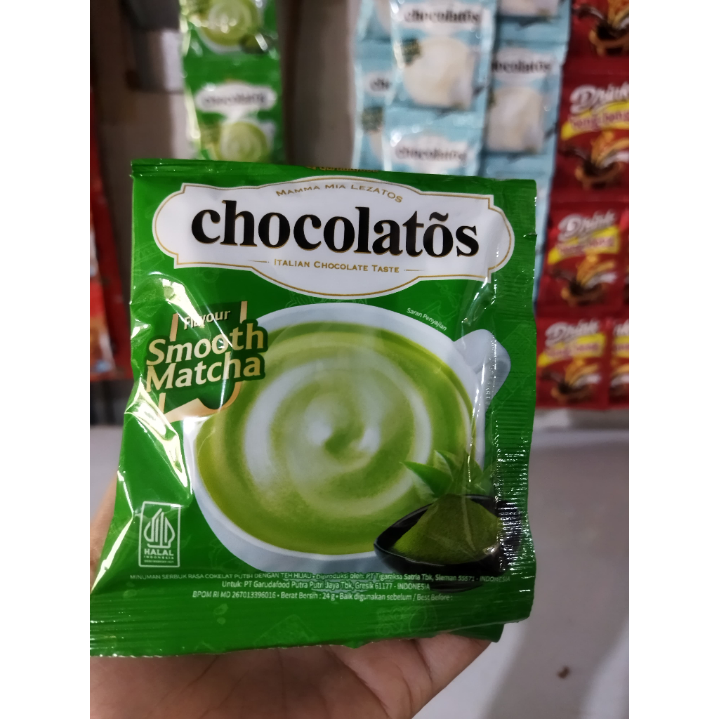 

Chocolatos Matcha Sachet 27g Renceng isi 10 Sachet
