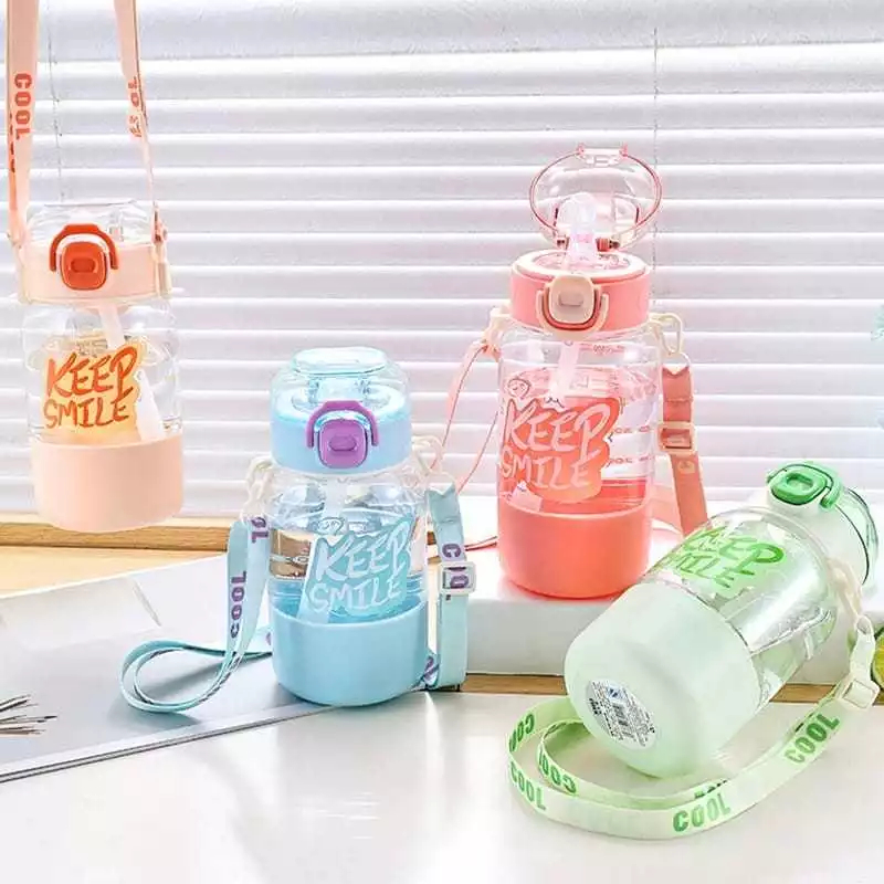 Botol Minum Anak Sekolah Botol Minum Keep Smile Botol Minum Tali Panjang Tempat Minum Lucu Botol Min