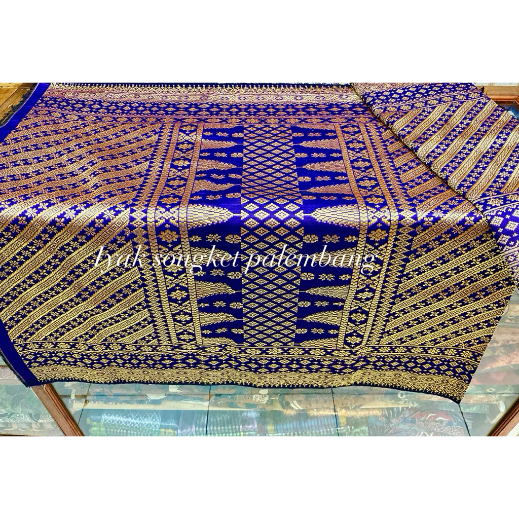 SONGKET PALEMBANG BIRU NAVY / TENUN TANGAN
