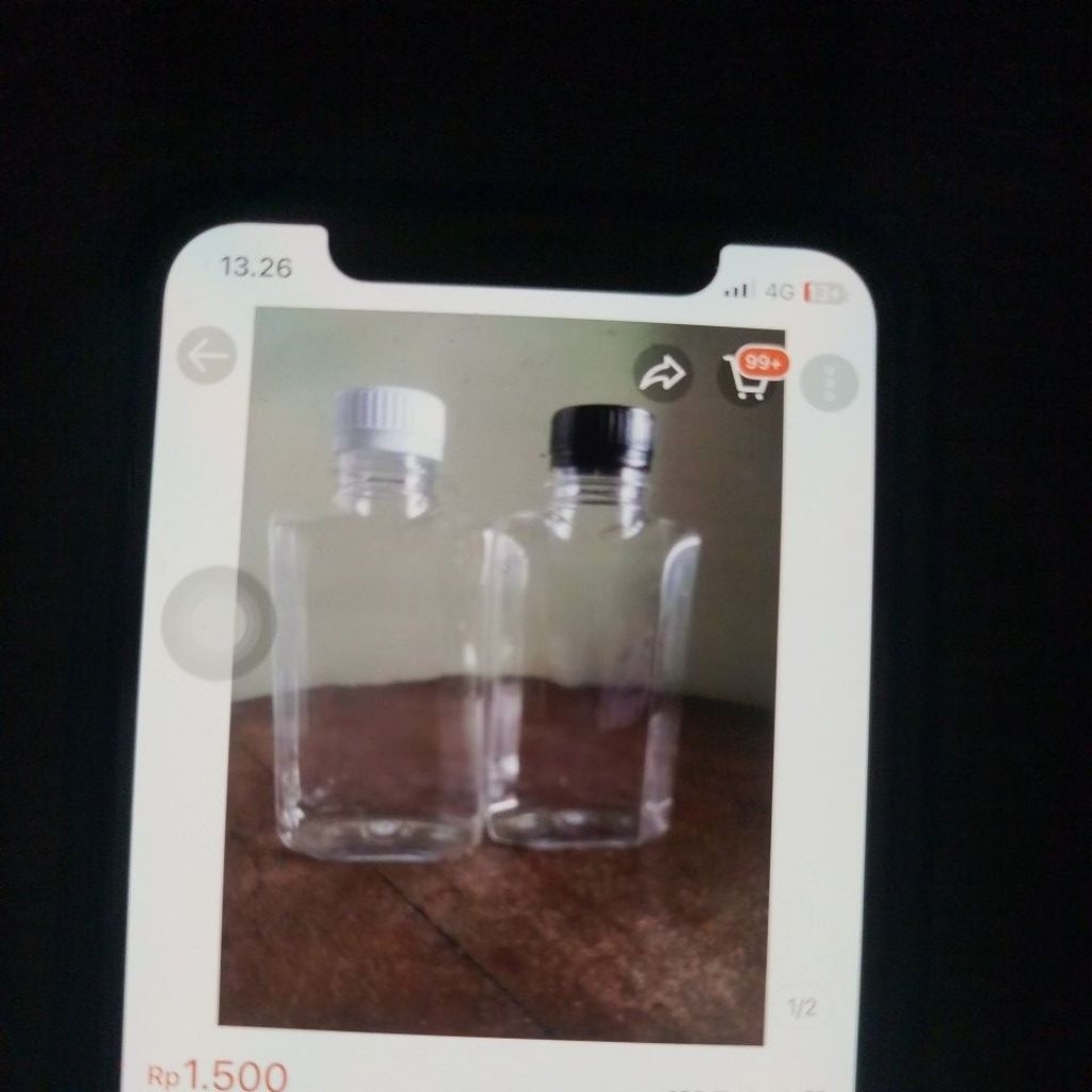 Botol plastik jack d 200ml / Botol gepeng 200ml