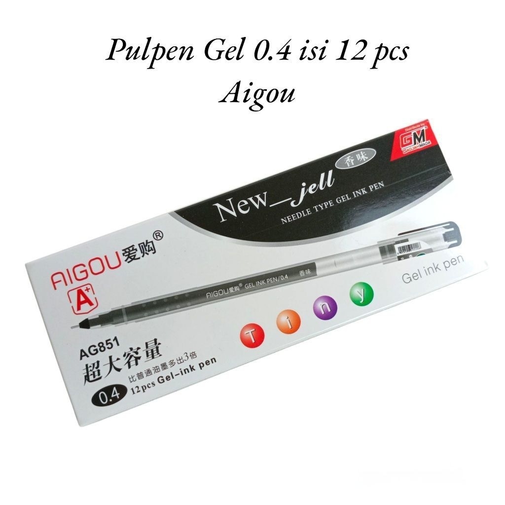 

[1 PACK] PULPEN GEL AIGOU ZUIXUA NEW JELL ISI 12pcs-PULPEN 0,4