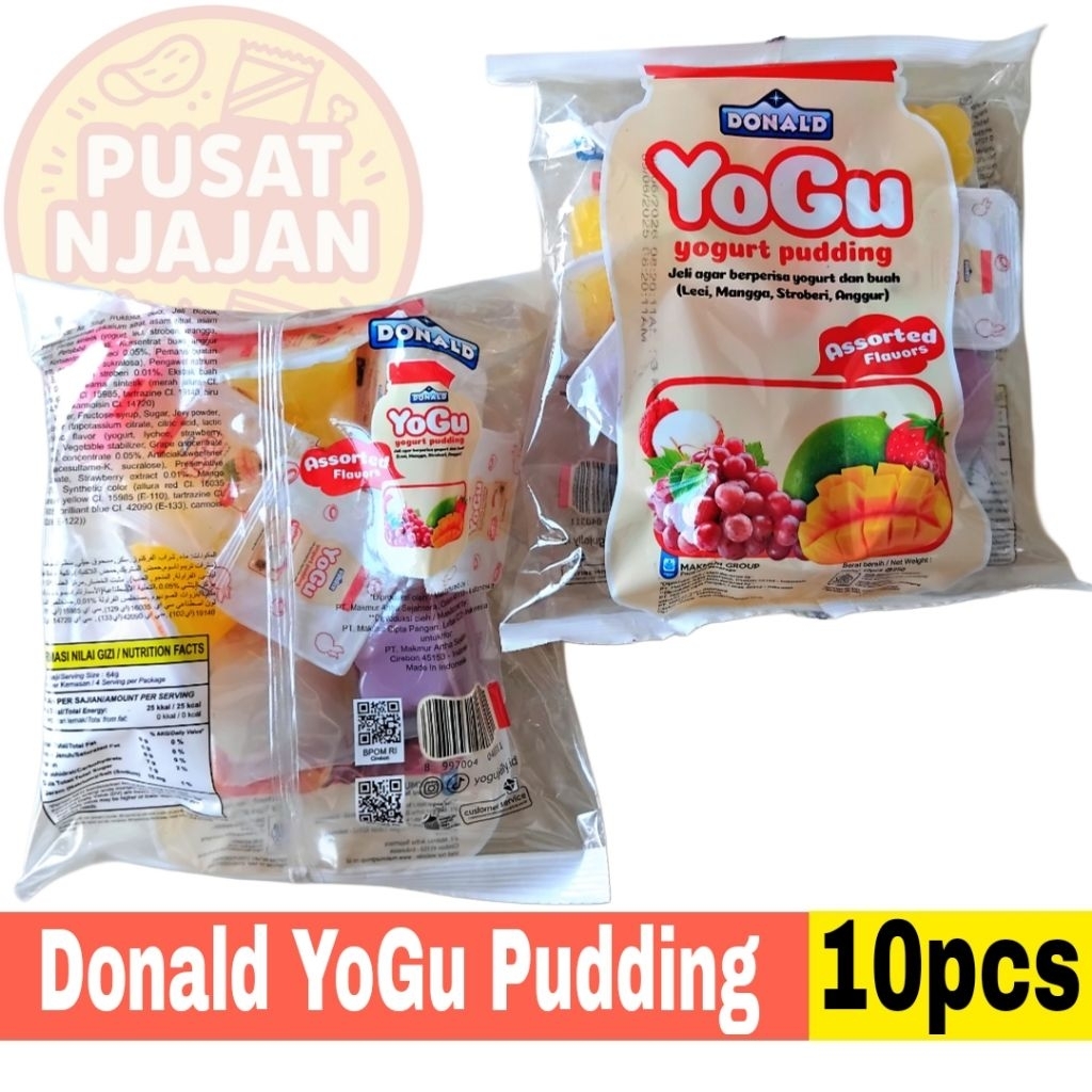 

Donald Pudding Yogurt YoGu Pack isi 10pcs Aneka Rasa