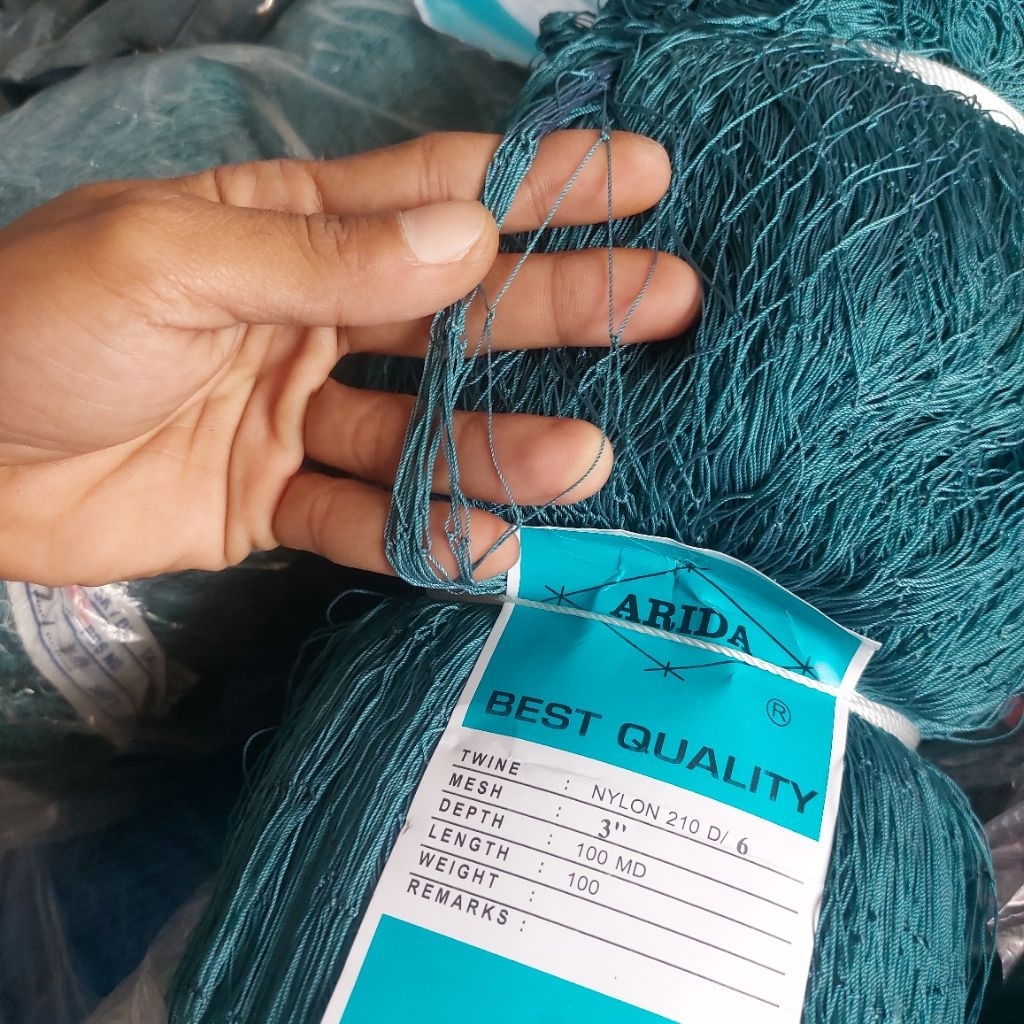 permeter jaring nilon 3 in D6 biru (1mtr x 100mata)