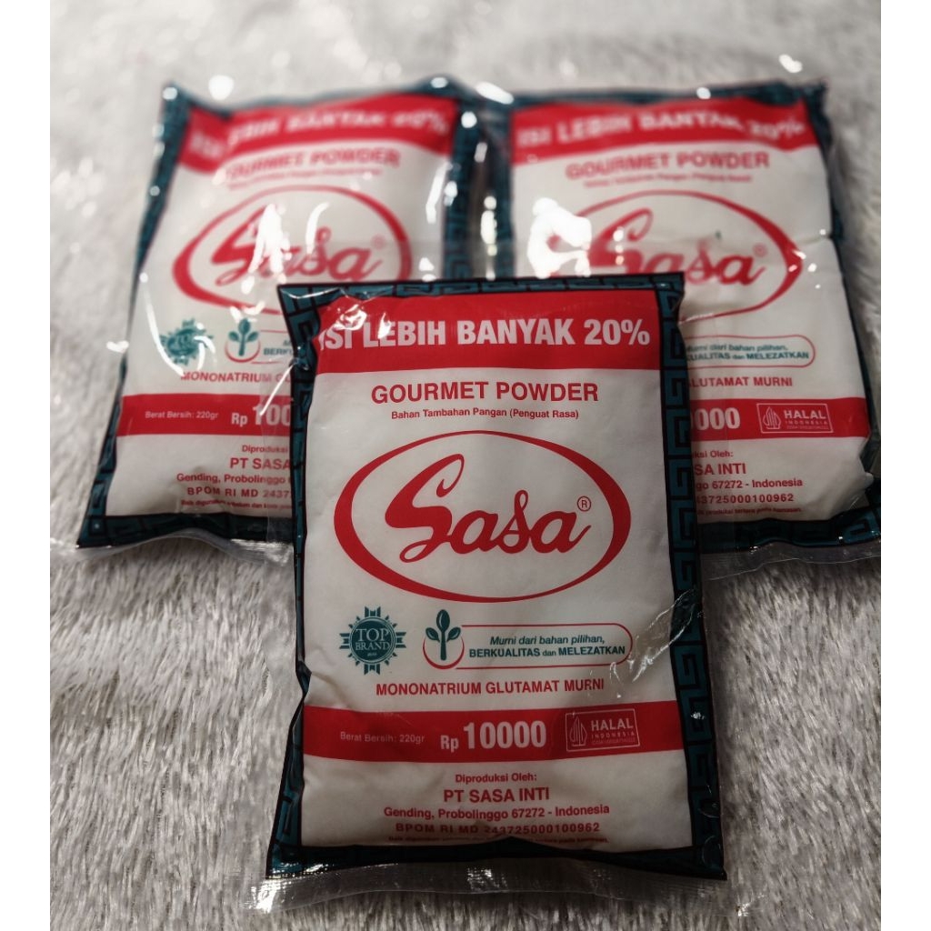 

SASA KEMASAN 10000 ISI 220gr ISI LEBIH BANYAK 20%