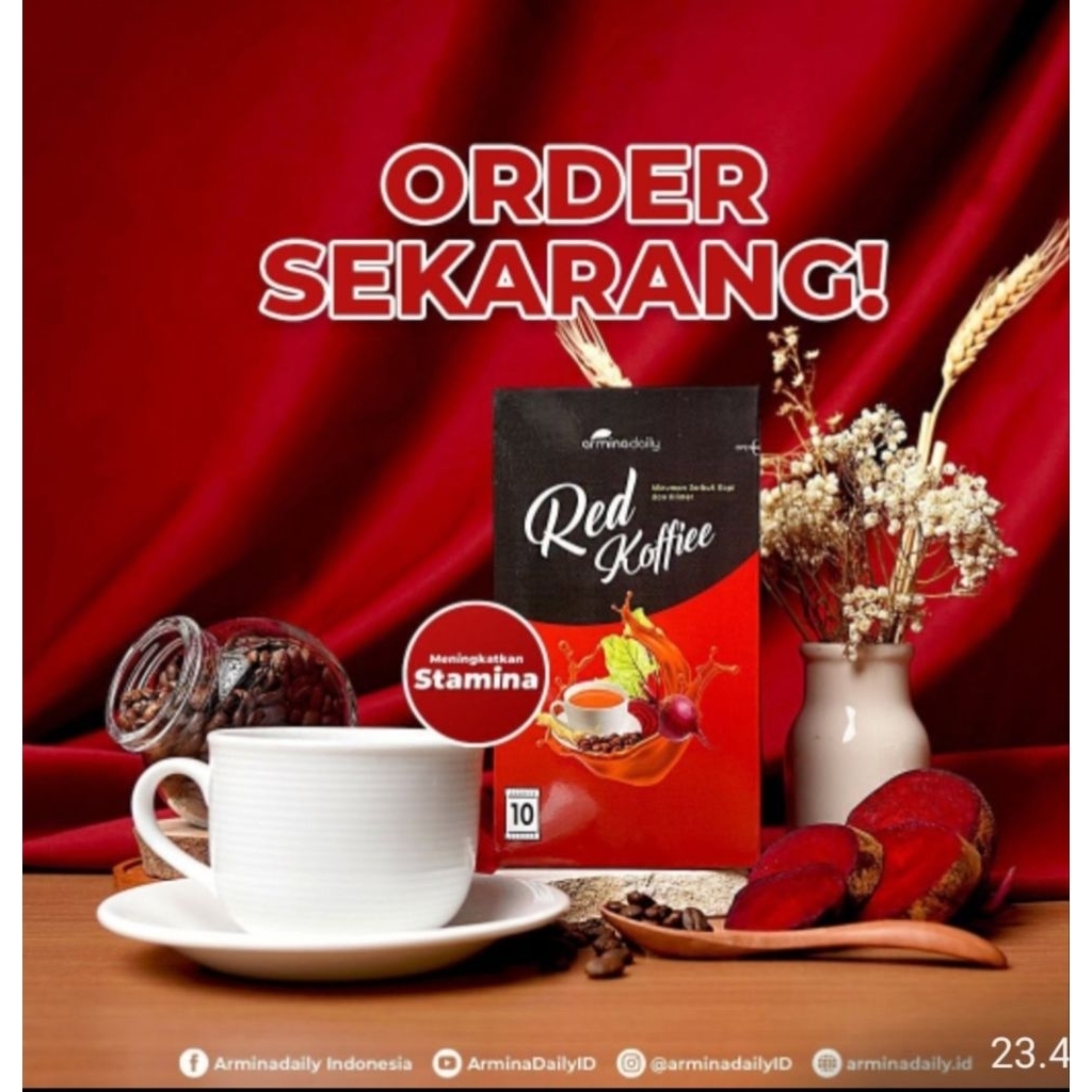 

KOPI MERAH REDKOFIEE ARMINADAILY 1BOX 1SI 10 SASET