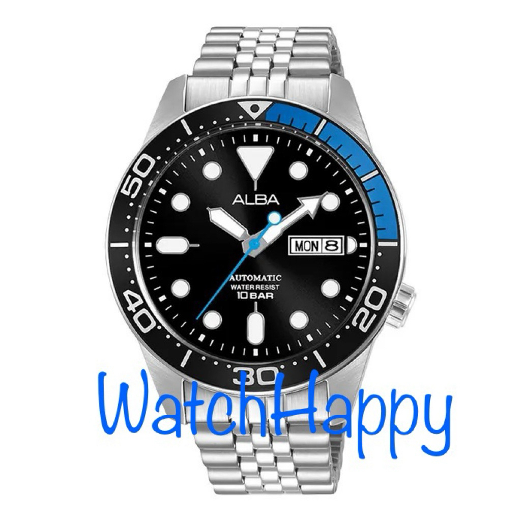 JAM TANGAN PRIA ALBA AL4195X1 / AL4195 / AL4195X ANALOG AUTOMATIC MOVEMENT BLUE BLACK JUBILEE BRACEL