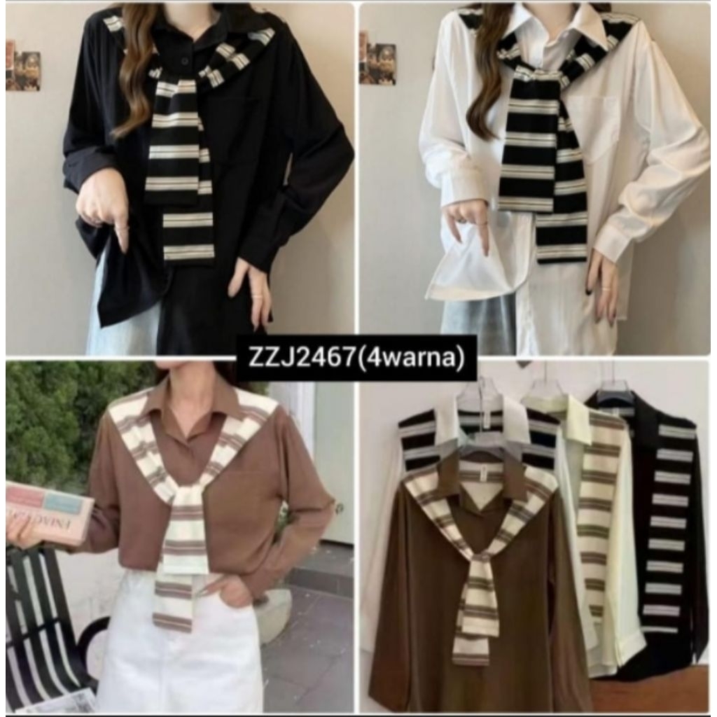 [KLS] Kemaja atasan wanita Korea dewasa katun import ZZJ2467