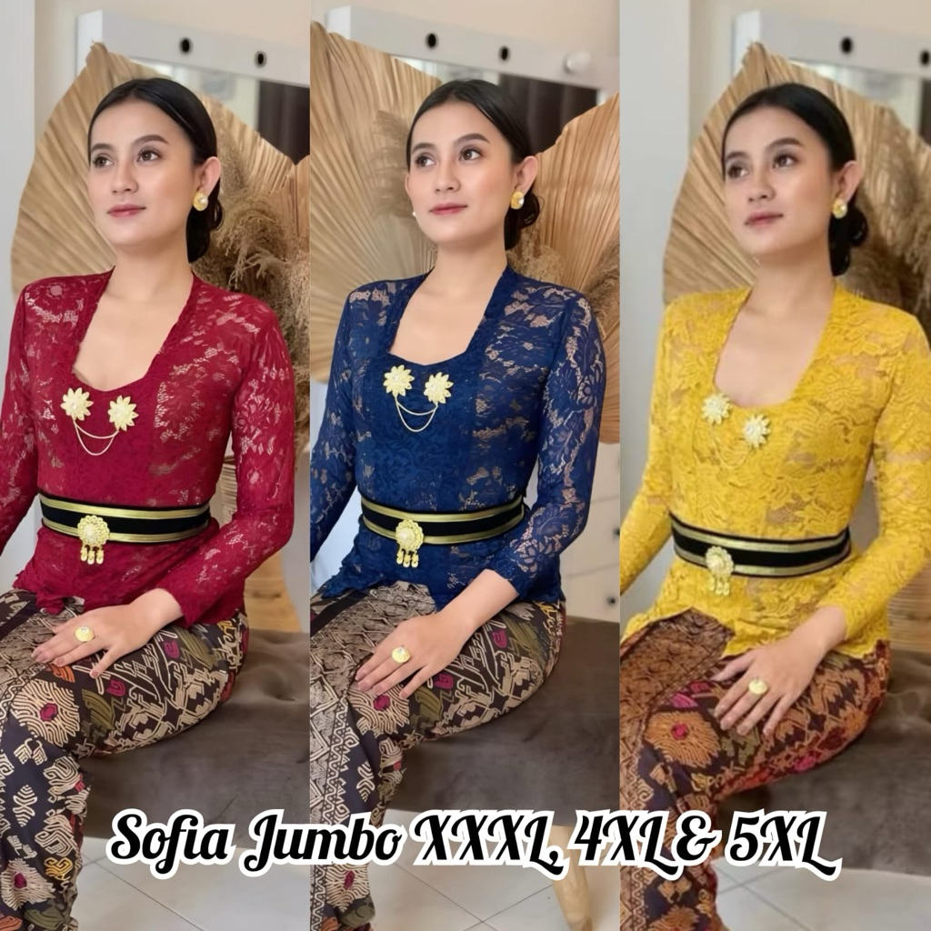 Atasan kebaya brokat ( Bisa COD ) KEBAYA BROKAT SIZE JUMBO LD130 / atasan kebaya jumbo Wanita Kondan