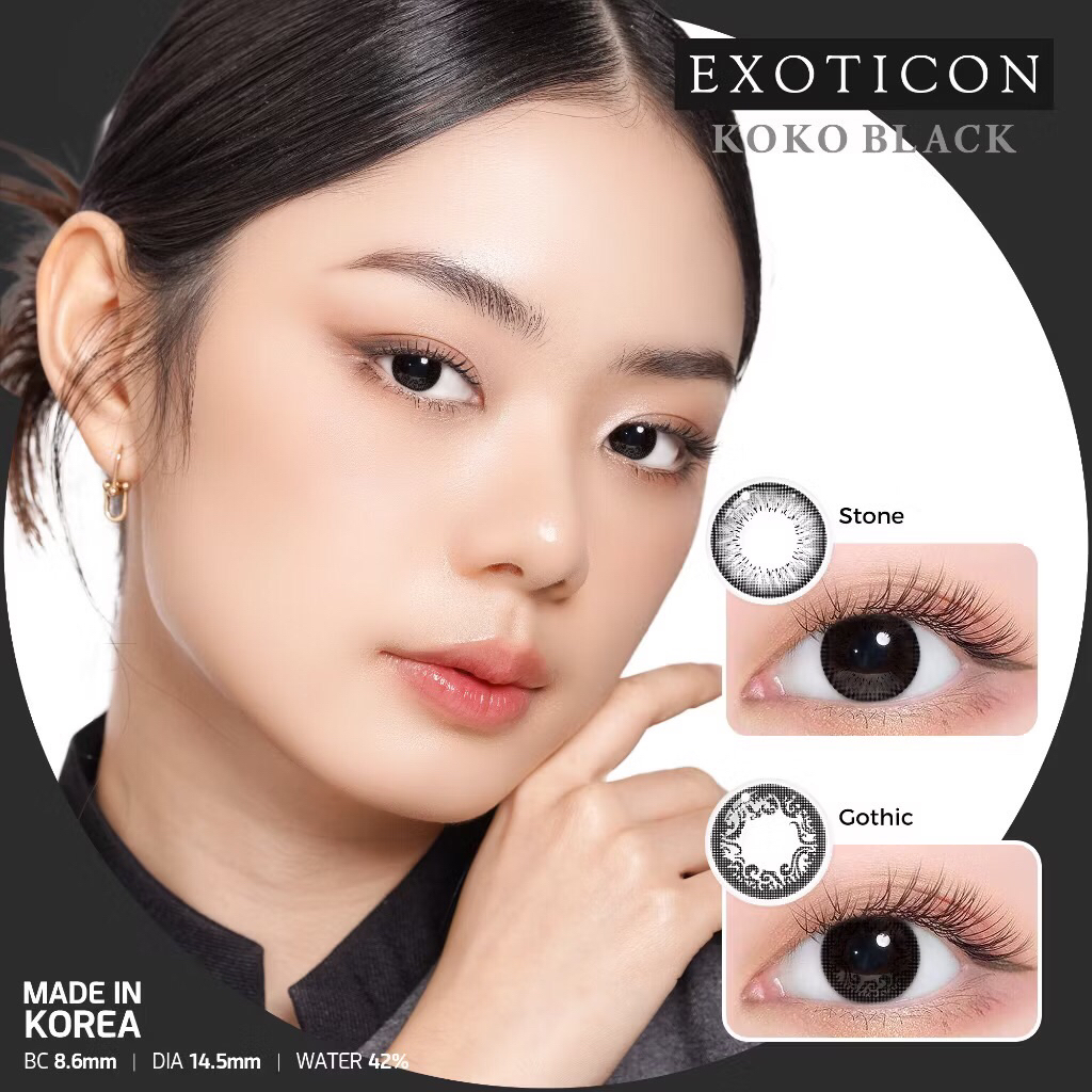 [BISA COD] SOFTLENS X2 KOKO BLACK BY EXOTICON 14.5 MM  - Lensa Kontak Lensa Mata - Nayra Softlens