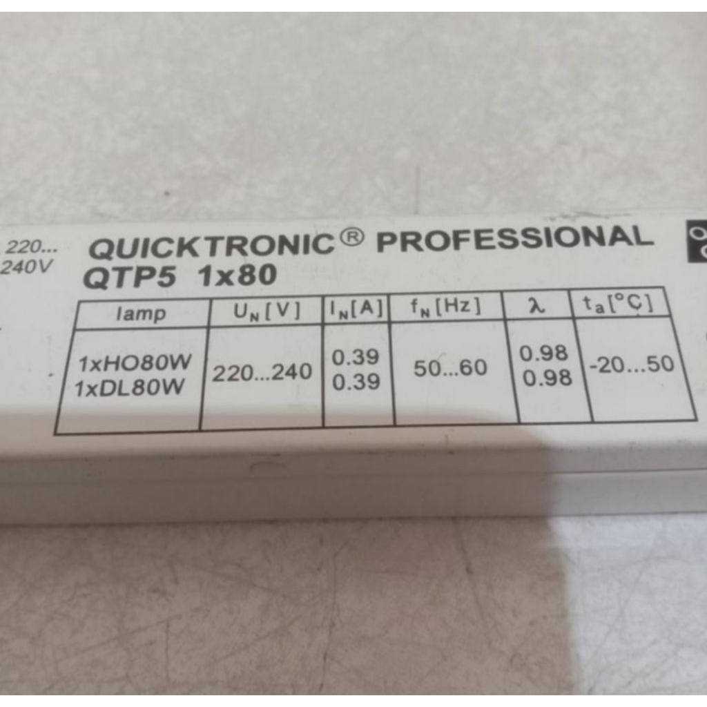 QTP5 1x80 ballast osram 1x80watt quicktronic professional ballast T5