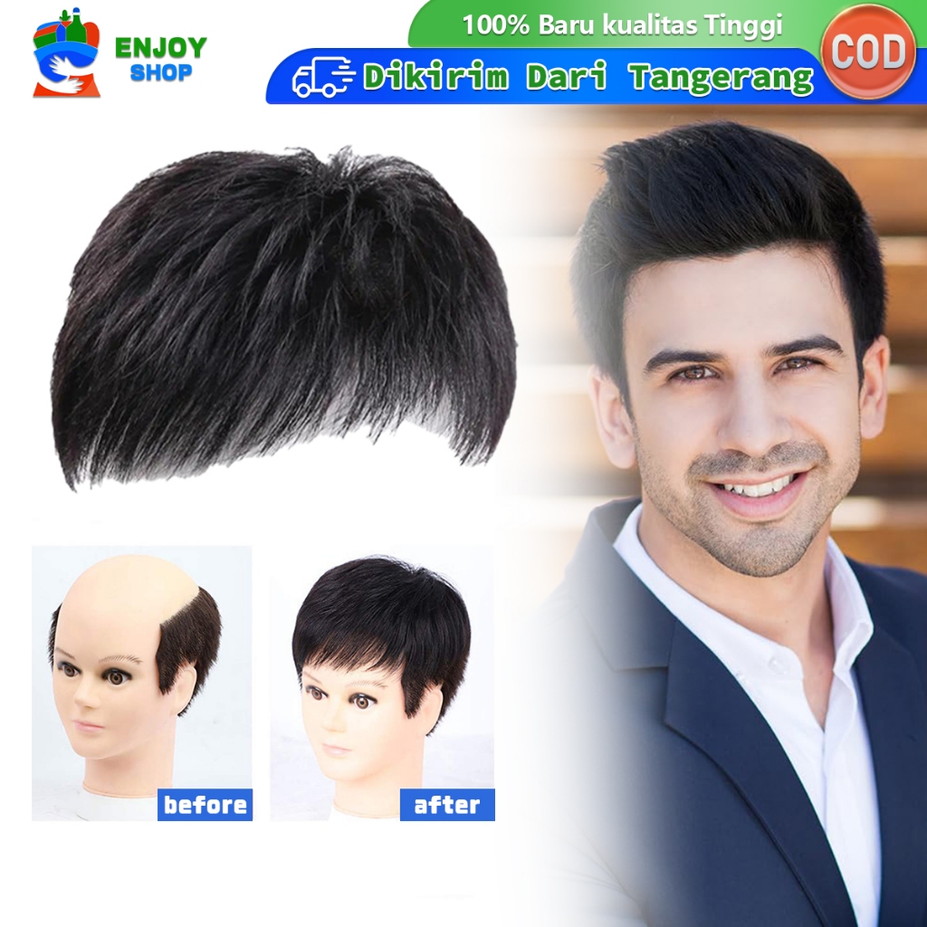 Penutup Botak Pria Rambut Palsu Alami Pria Tutup Botak Dahi Depan Toupee Botak Pria Wig Pria