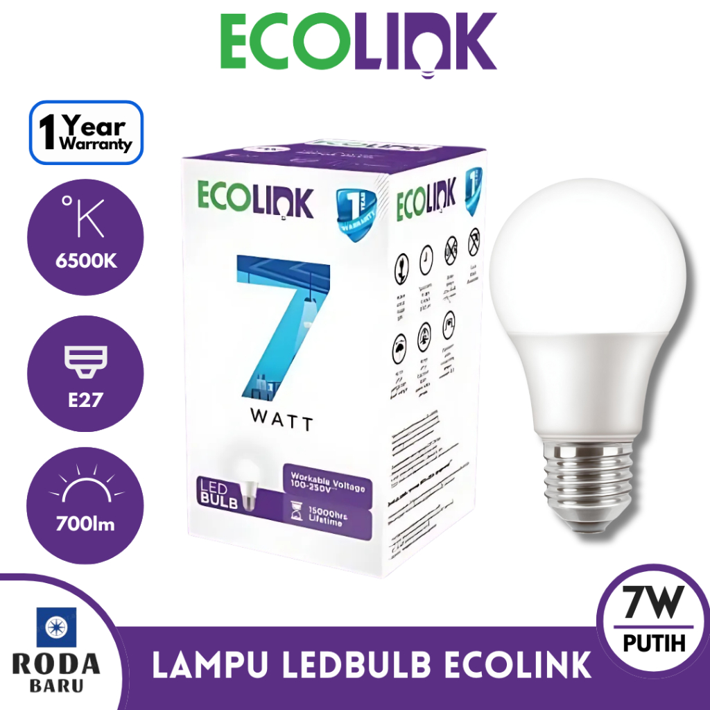 Lampu Ecolink LED Bulb 7W 7 Watt (3000K/6500K)