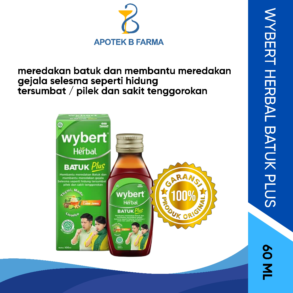 Wybert Herbal Batuk Plus Dewasa 1 Botol 60 mL ORI BPOM HALAL