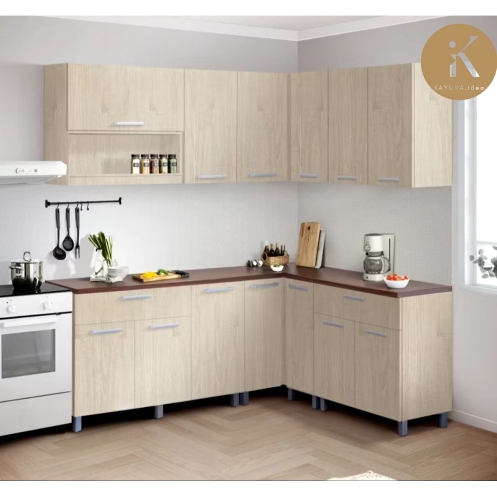 KAYUNA.idea Denver Kitchen Set Lengkap / Kitchen Set /Kabinet Dapur/Lemari Dapur Lengkap /Lemari Rak