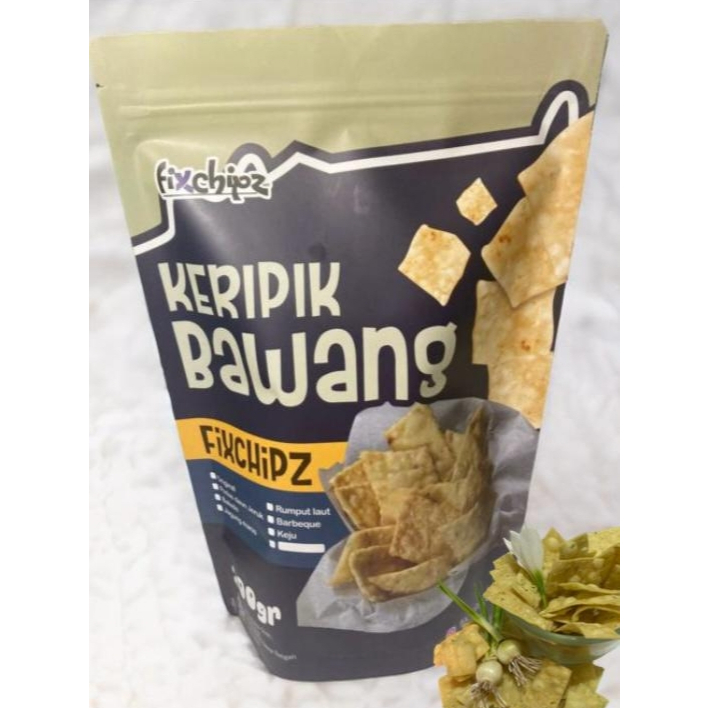 

FIXCHIPZ Keripik Bawang 200gr. Varian rasa : Pedes Daun Jeruk, Rumput Laut, Barbeque, dan Keju. Renyah, gurih, dan bikin ketagihan!