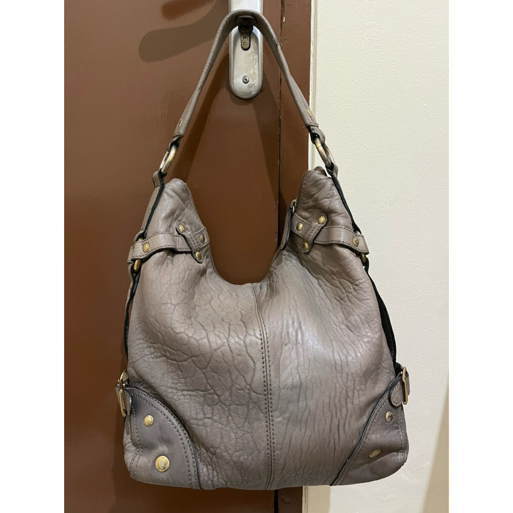 Tas Preloved Kulit Asli Hobo Bag Kulit Gajah London Fog