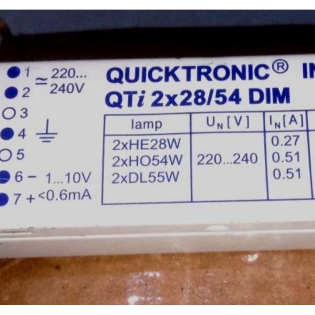 Osram quicktronic intelligent QTI 2x28/54Dim Dimer dimmable ballast