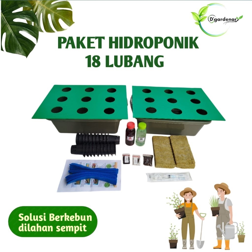 PAKET HIDROPONIK PEMULA LENGKAP,STARTER KIT HIDROPONIK 18 LUBANG,SET HIDROPONIK LENGKAP