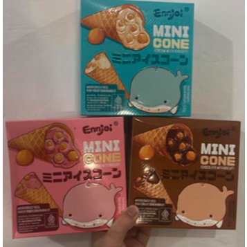 

Ennjoi mini cone aneka rasa / Ennjoi wafer cones / wafer kerucut isi biskuit cream 120g