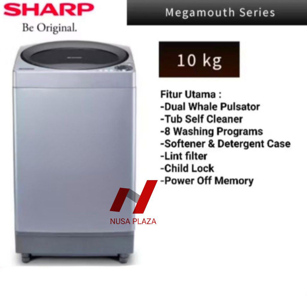 MESIN CUCI SHARP 1 Tabung 10 Kg ES-M1008TSAK