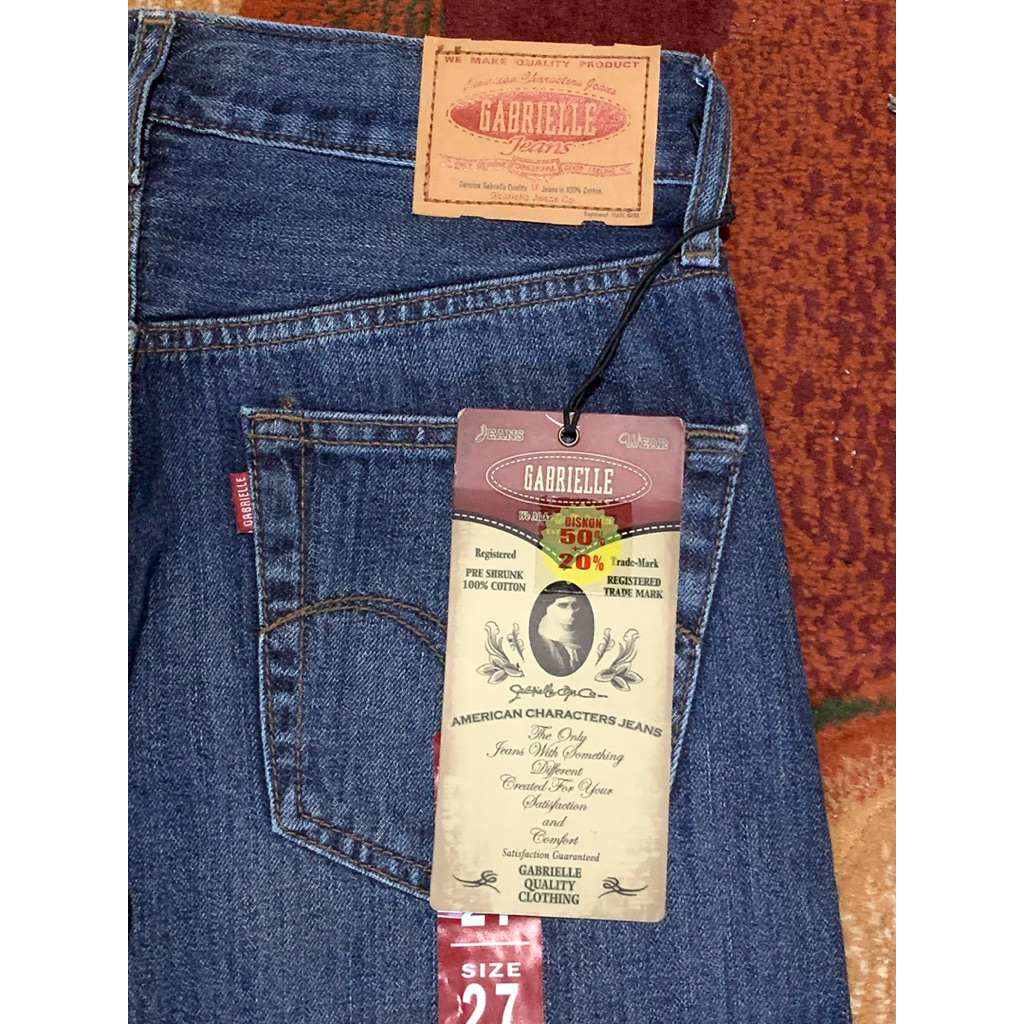 New Original Gabrielle Jeans Pria Reguler Ukuran 27
