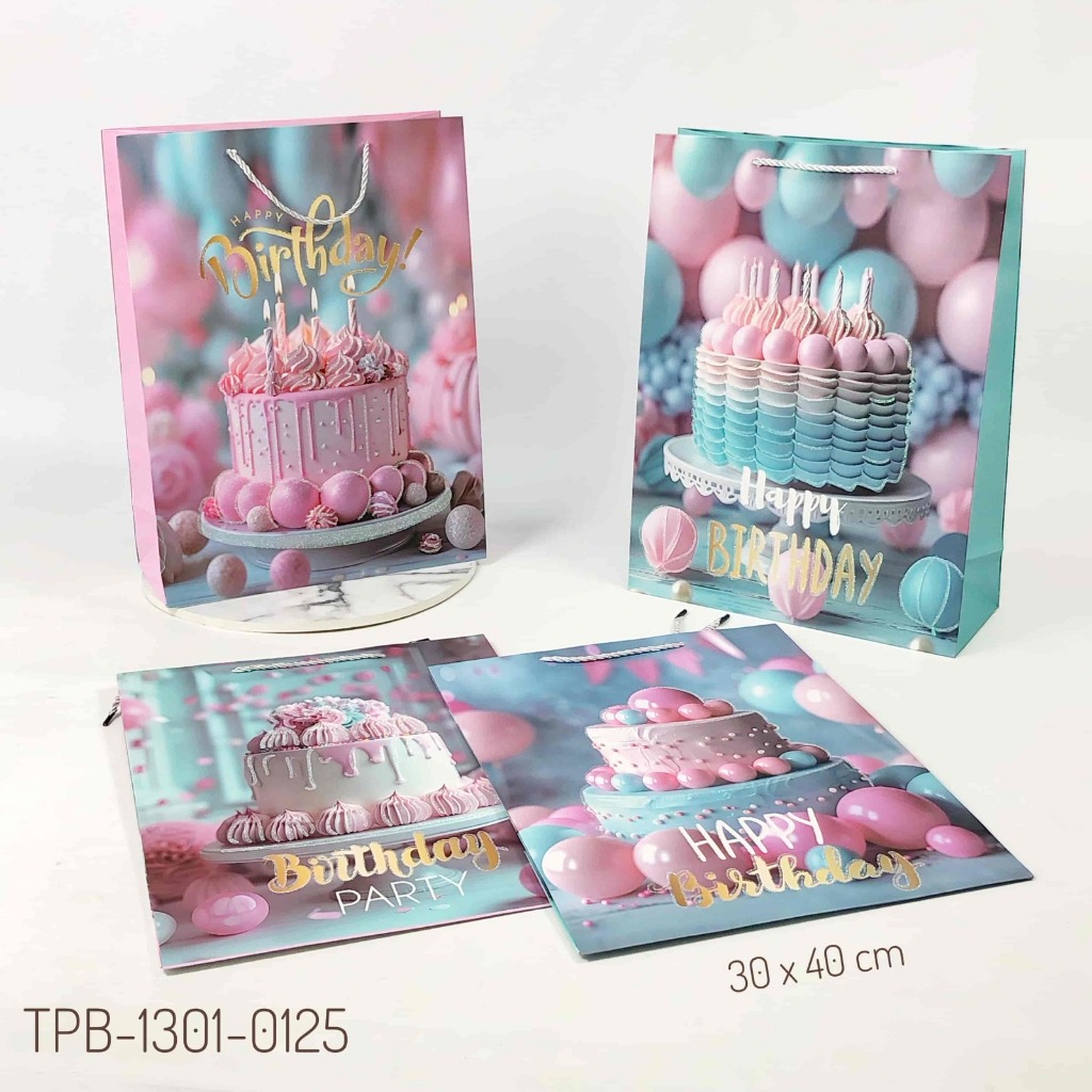 

PAPERBAG 30X40CM GLITTER AESTHETIC HAPPY BIRTHDAY IMPORT