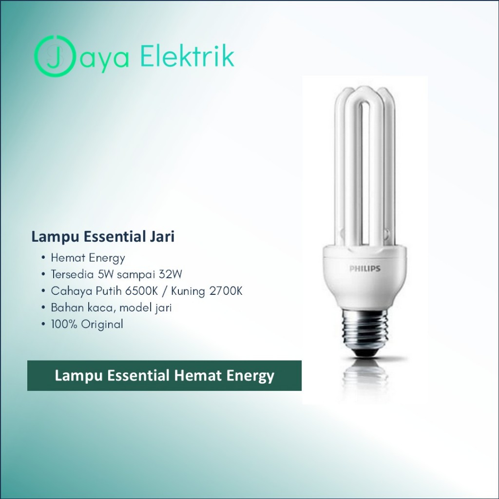 Lampu Philips Essential 18W 18 w 18 watt 18watt Putih Cool Daylight Grosir Asli - Lampu Jari Hemat E