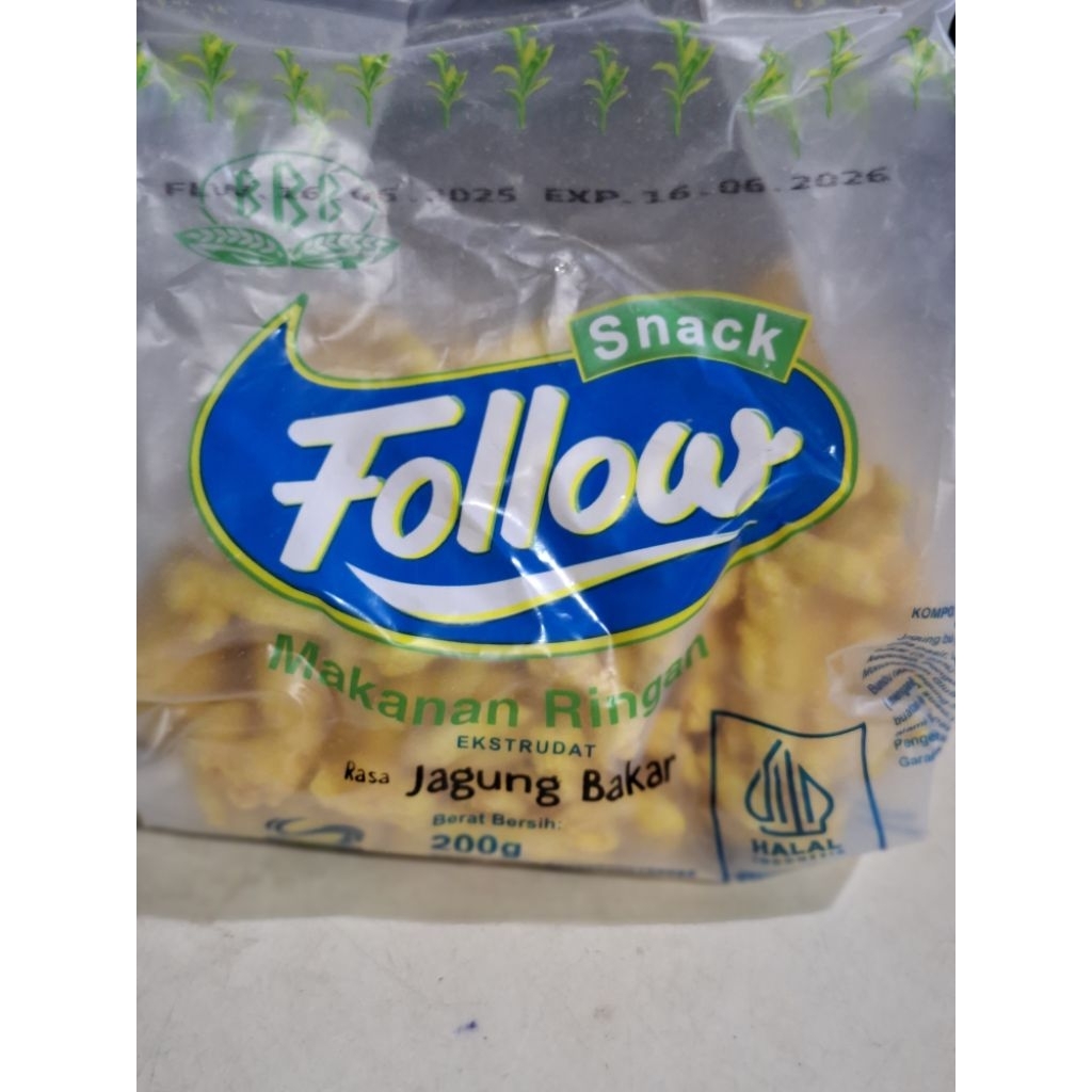 

SNACK TWISTKO JAGUNG BAKAR FOLLOW/Snack follow jagung bakar 200 gram