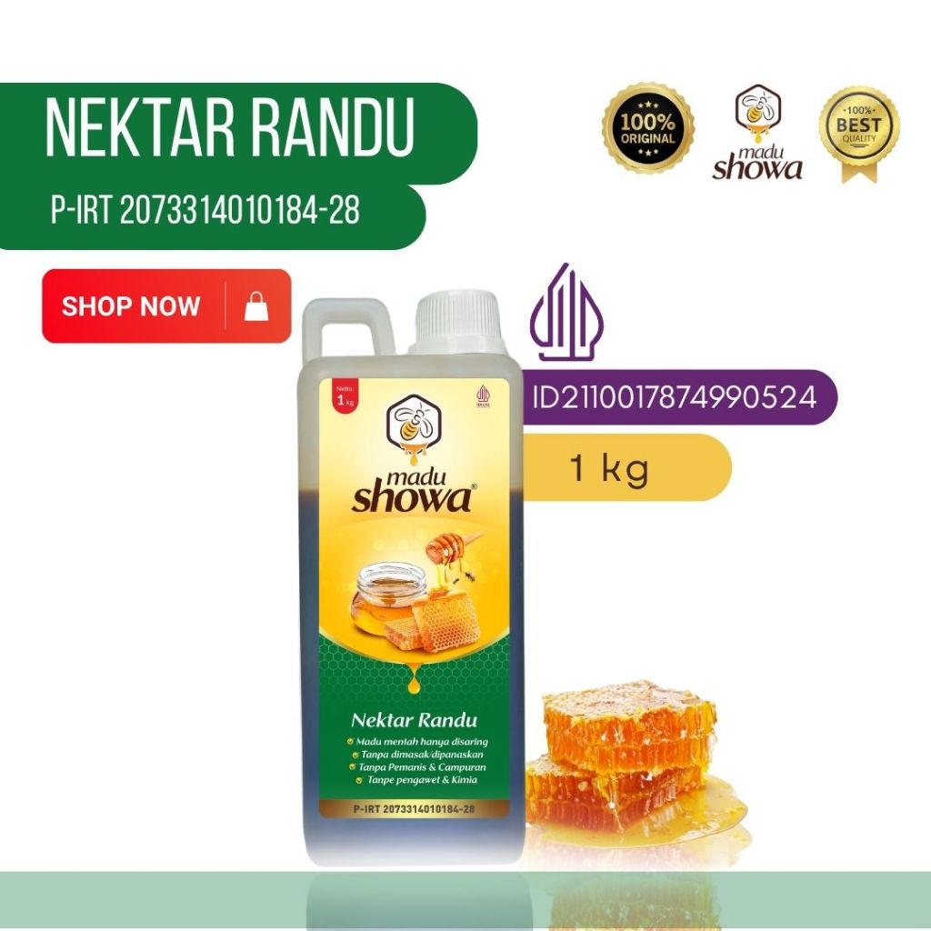 

Madu Showa - Madu Murni Nektar Randu 1 Kg - Asli 100 % Dinkes dan Halal